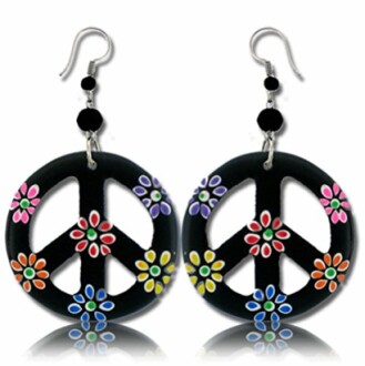 Peace Sign Dangle Earrings