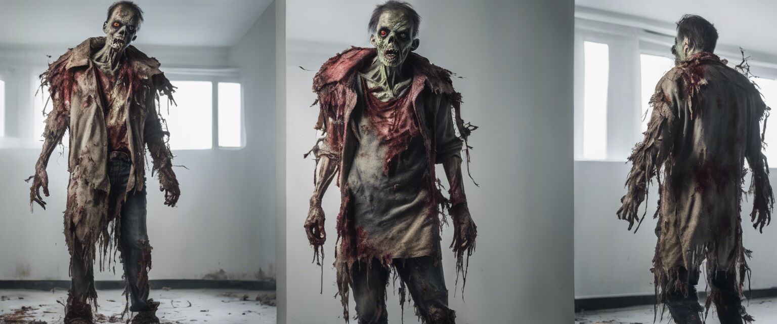 Zombie costume made from repurposed old clothes