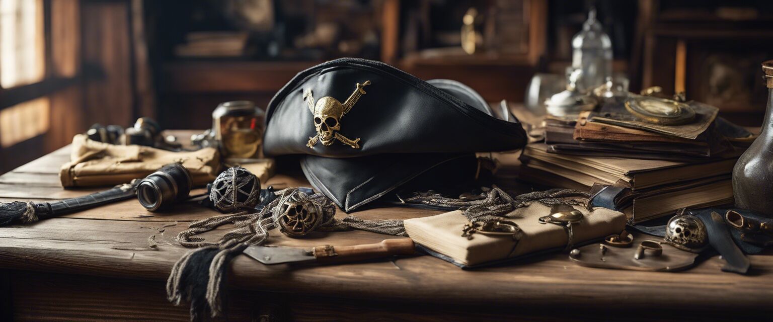 Upcycled pirate costume materials and accessories